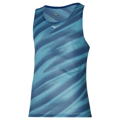 Camiseta sin Manga Mizuno Dryaeroflow Estampados Hombre - Azules - Chile M682XTBQKM